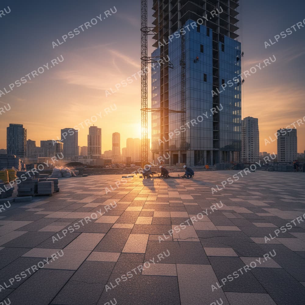 Укладка новых тротуарных плит