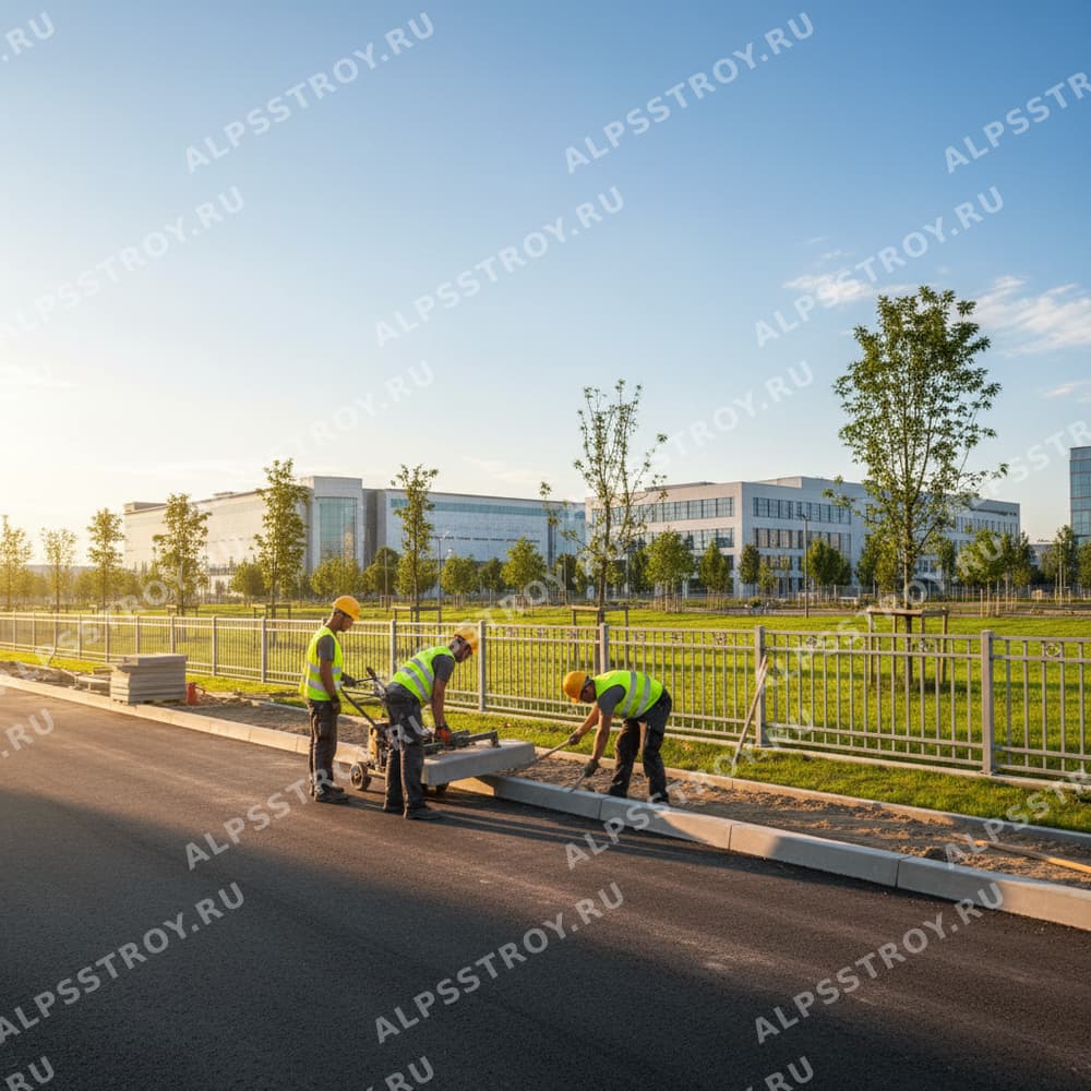 Установка бордюров и ограждений