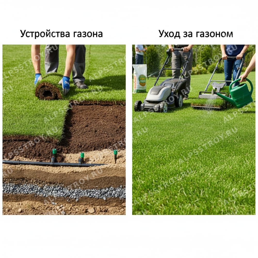 Устройство и уход за газонами