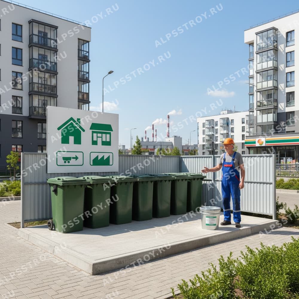 Устройство контейнерных площадок для ТБО