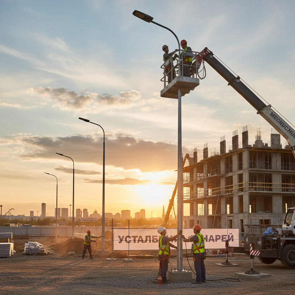 Установка фонарей