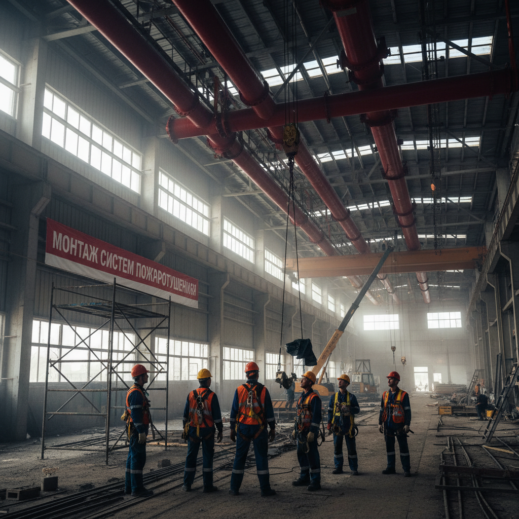 Монтаж систем пожаротушения