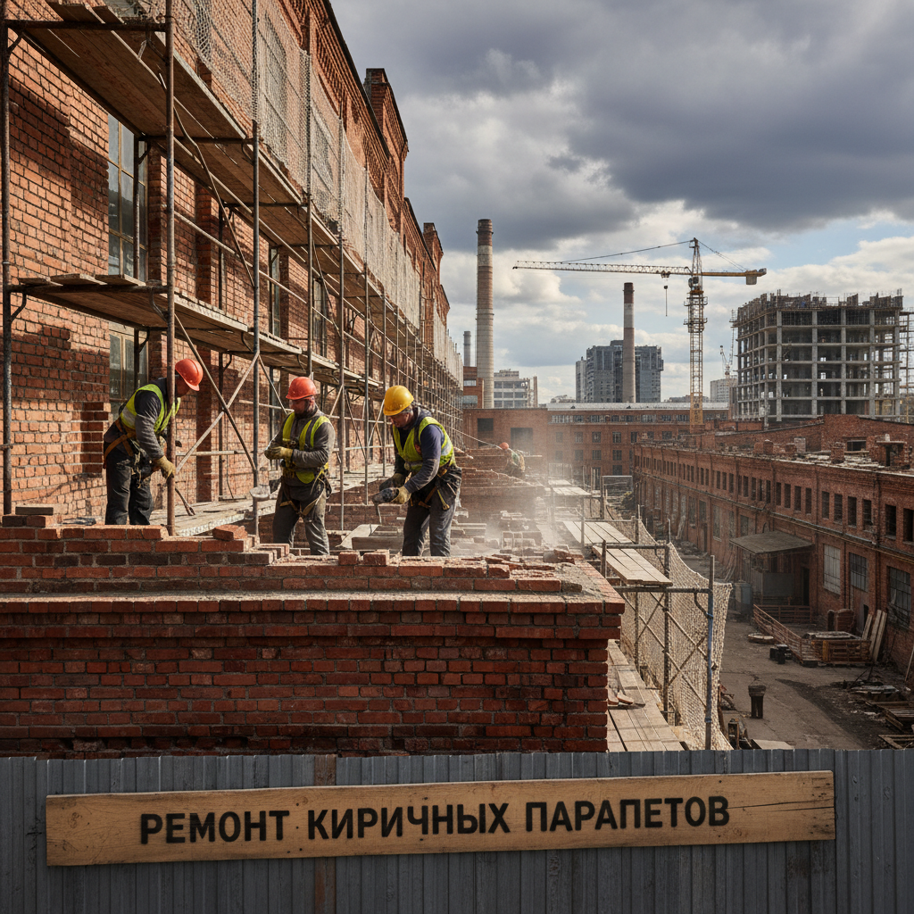 Ремонт кирпичных парапетов