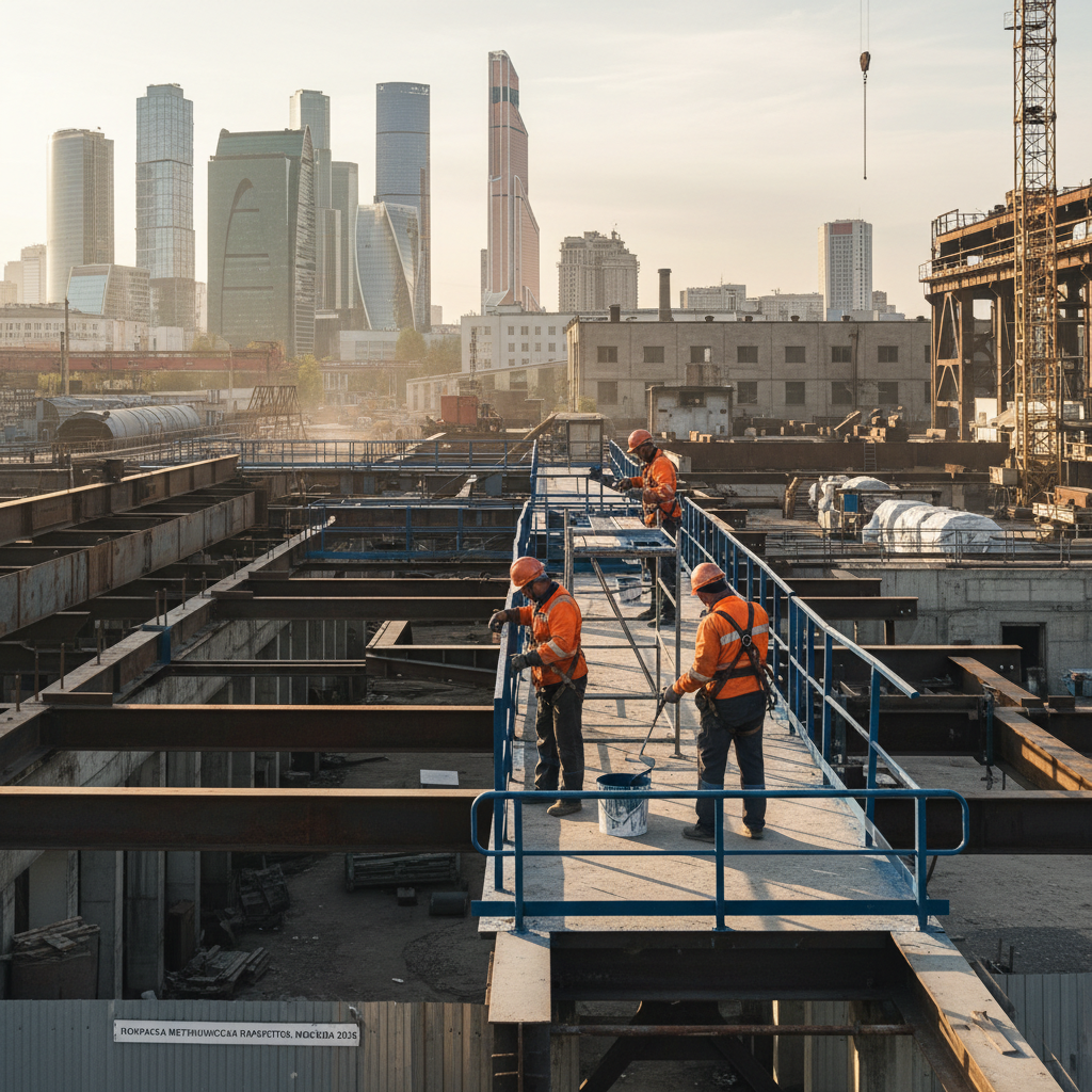 Покраска металлических парапетов