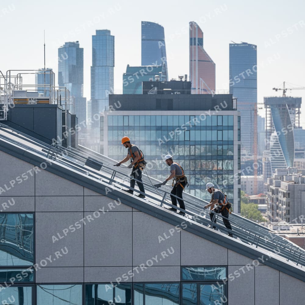 Покраска кровельных лестниц