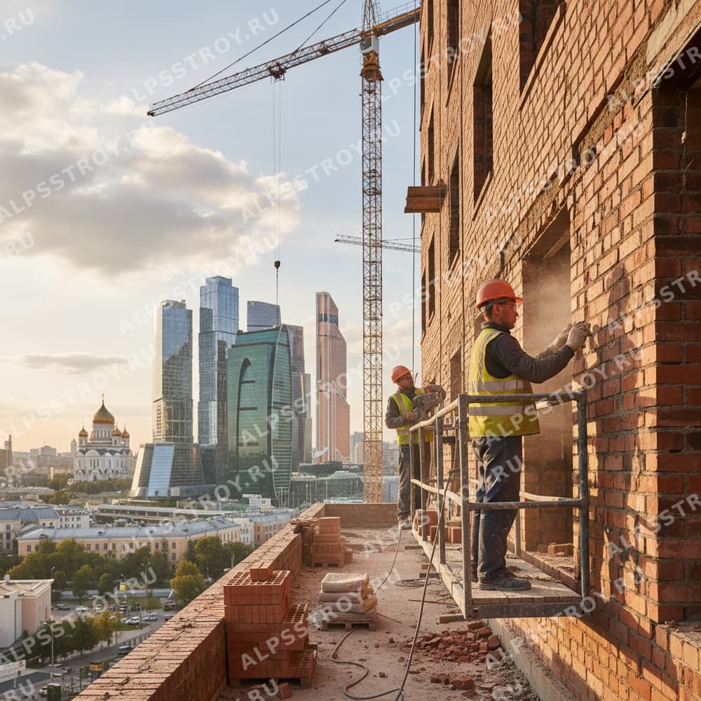 Замена разрушенных кирпичей