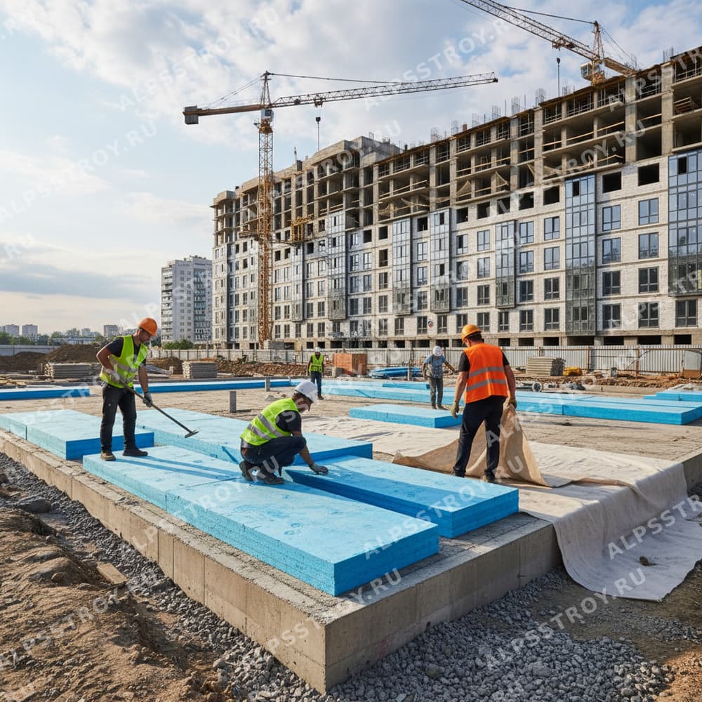Устройство отмостки с утеплением
