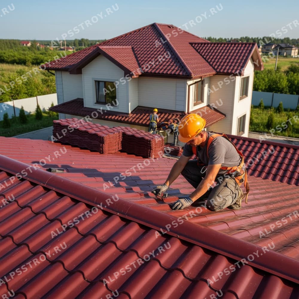 Укладка кровли из металлочерепицы