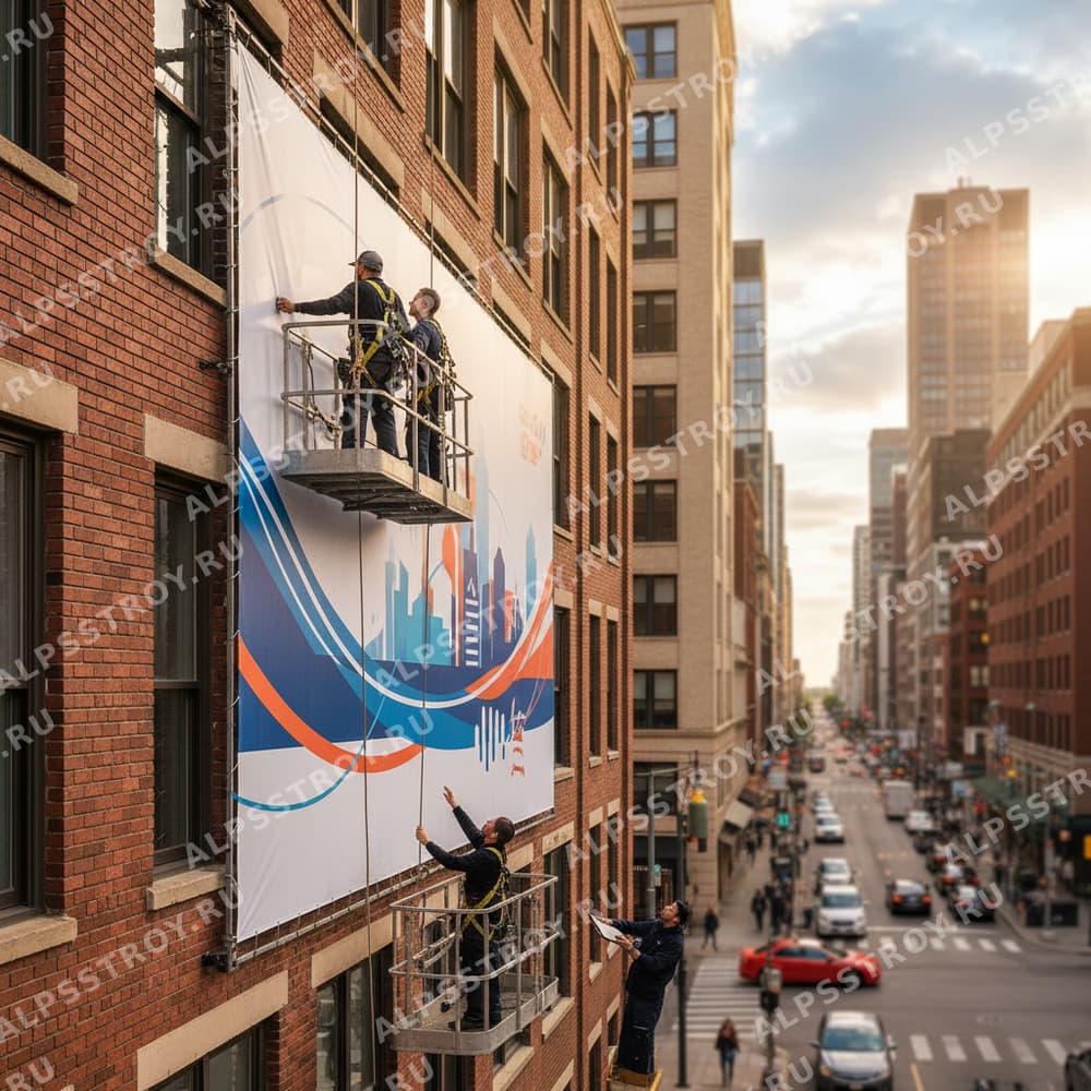 Установка баннеров в городе