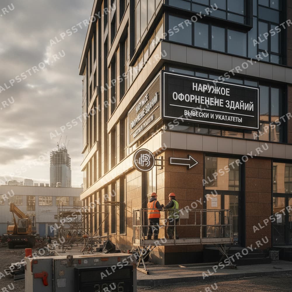 Наружное оформление зданий: вывески и указатели